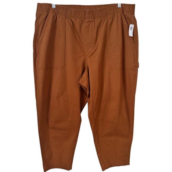 Old Navy Pants - NWT Old Navy High Rise Pulla Comfort Waist Brown Straight Leg Pants Women’s XXL